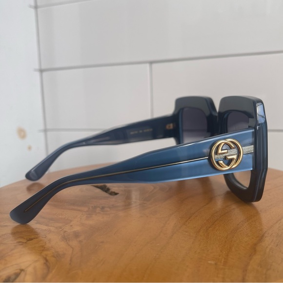 Authentic Gucci Oversized Sunglasses 0178s Blue - Picture 3 of 10